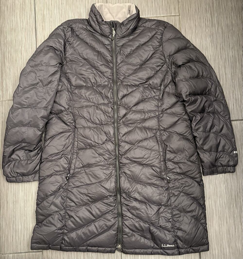 L.L. Bean Black Ultralight 850 Fill Goose Down Parka Jacket Coat Women’s XL**
